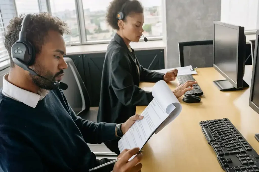 Telemarketing team managing leads at Birmingham